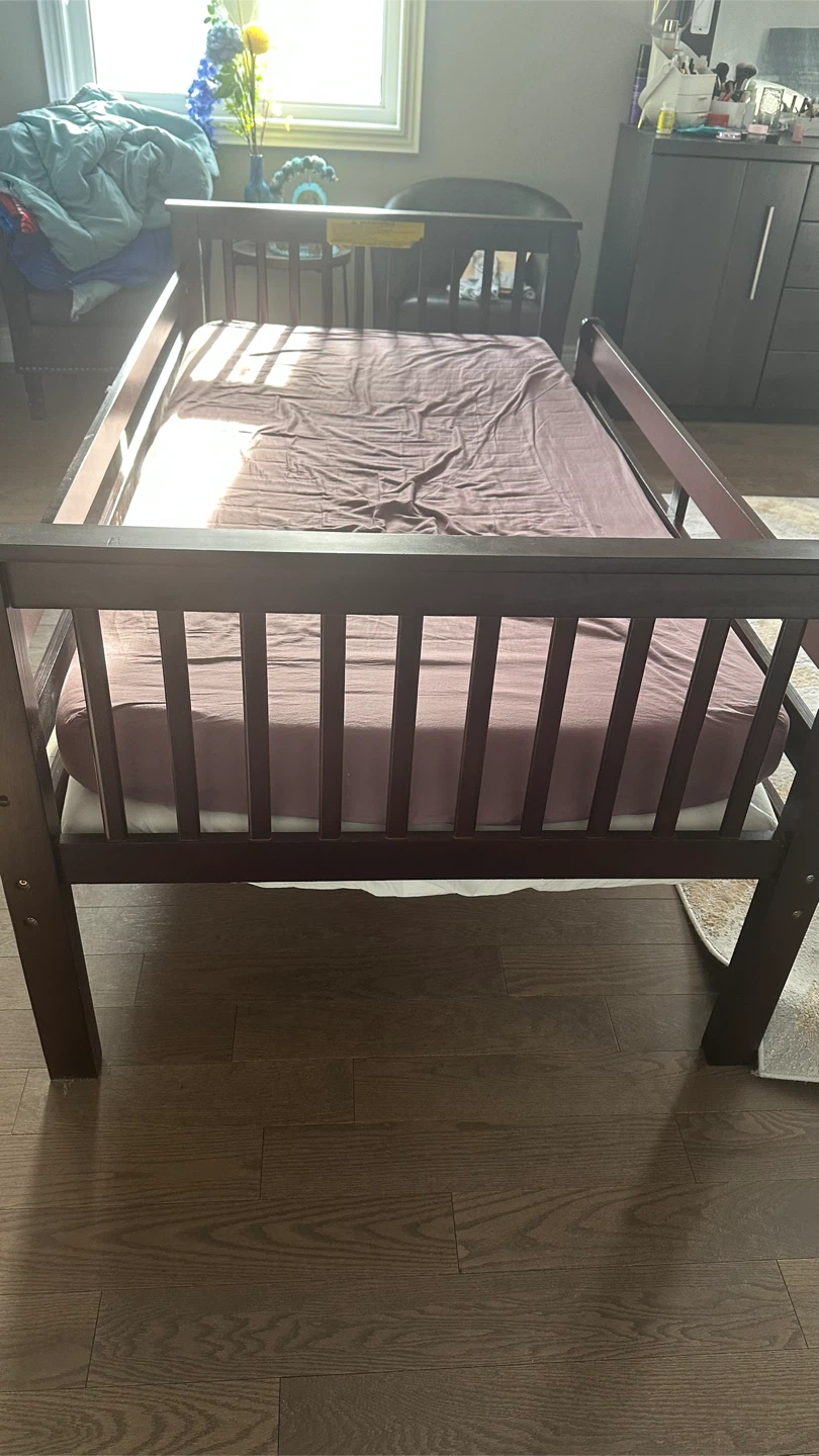Wooden Bed Frame and mattress - photo 2
