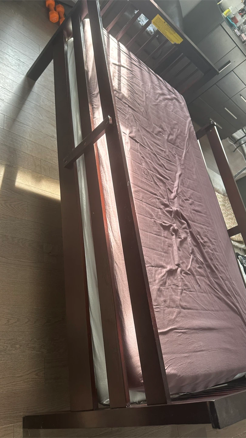 Wooden Bed Frame and mattress
