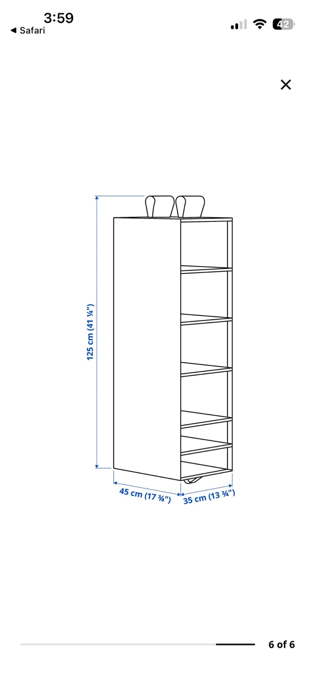 IKEA SKUBB Hanging Shoe Organizer - Grey - photo 4