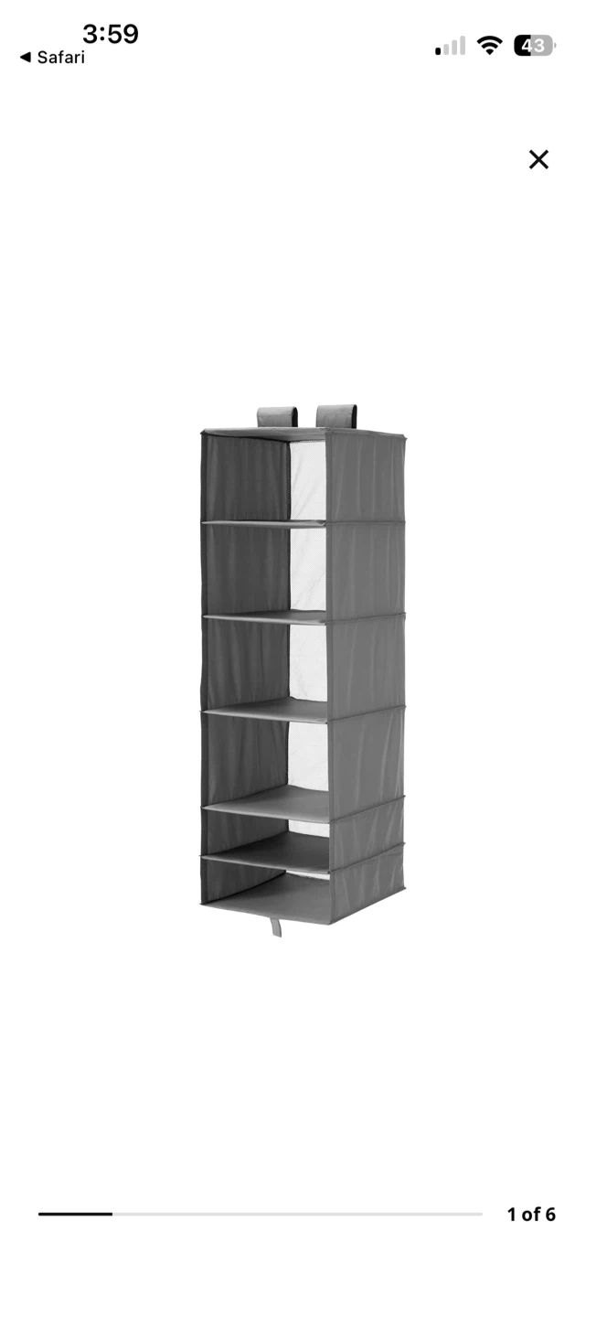 IKEA SKUBB Hanging Shoe Organizer - Grey