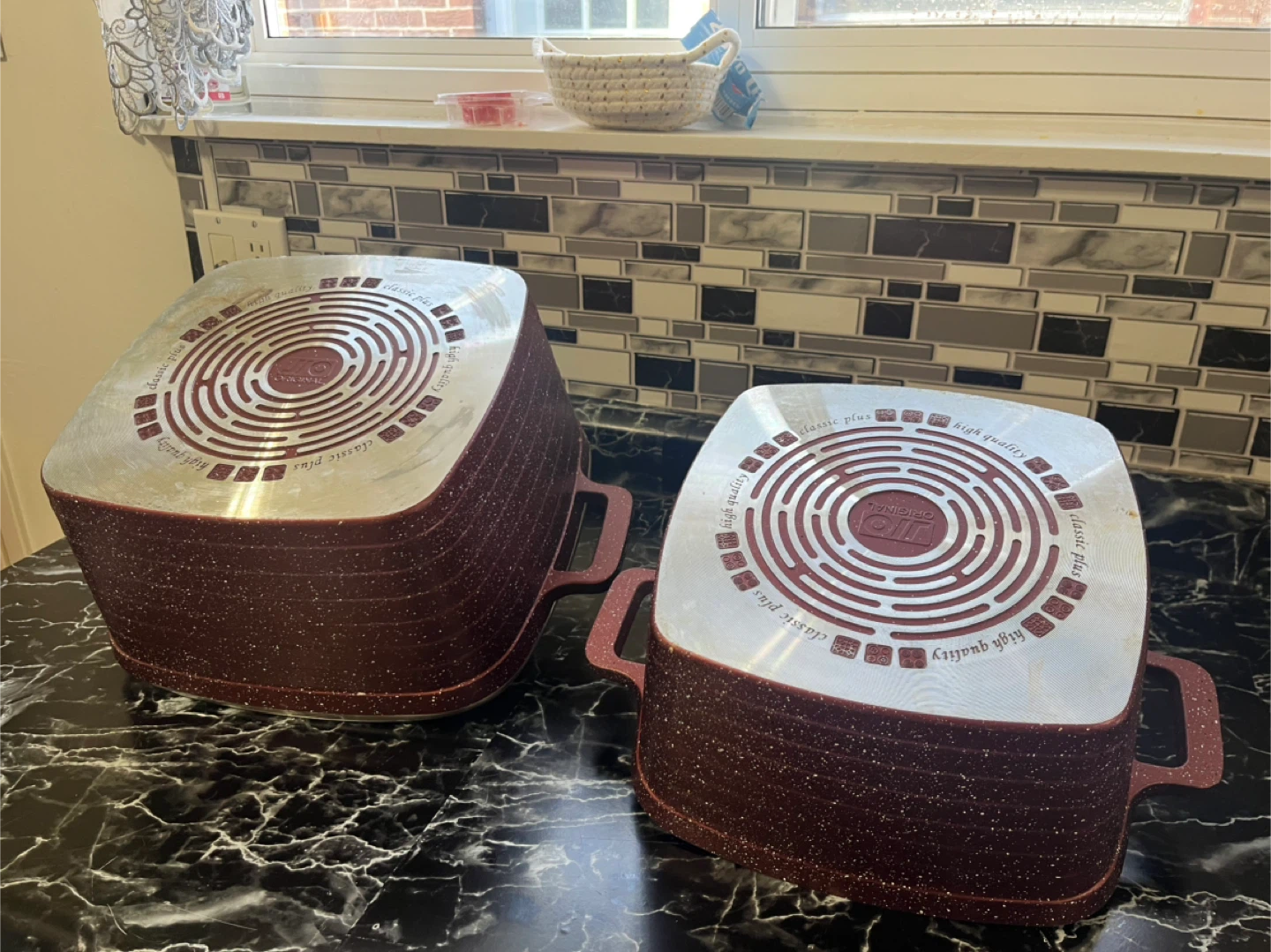 2pc Square Cookware Set with Glass Lids - photo 2