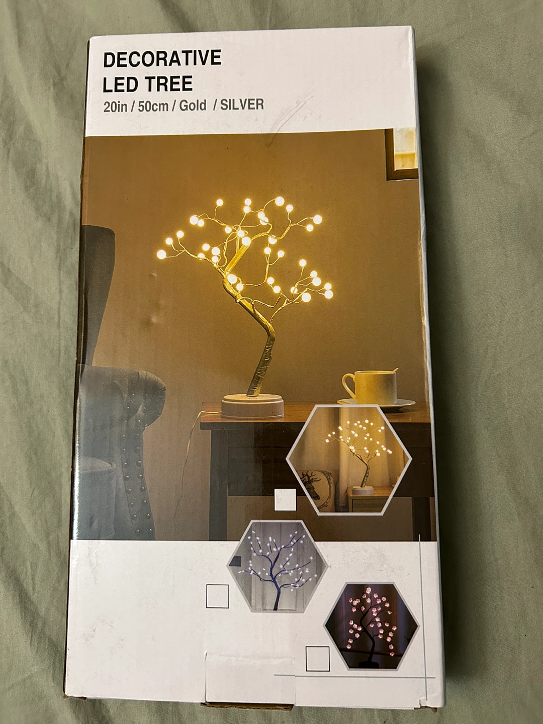 Decorative LED Tree - 20in / 50cm Gold/Silver
