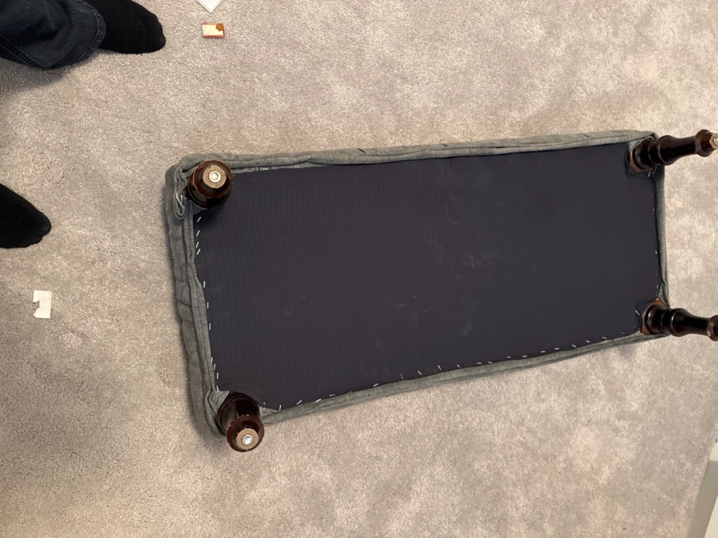 Grey Tufted Ottoman Bench - photo 3
