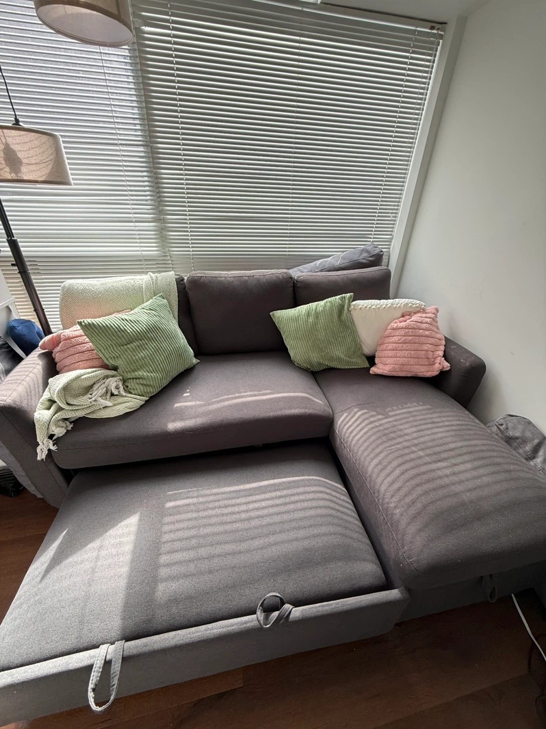 Grey Sectional Sofa bed with Storage - photo 4