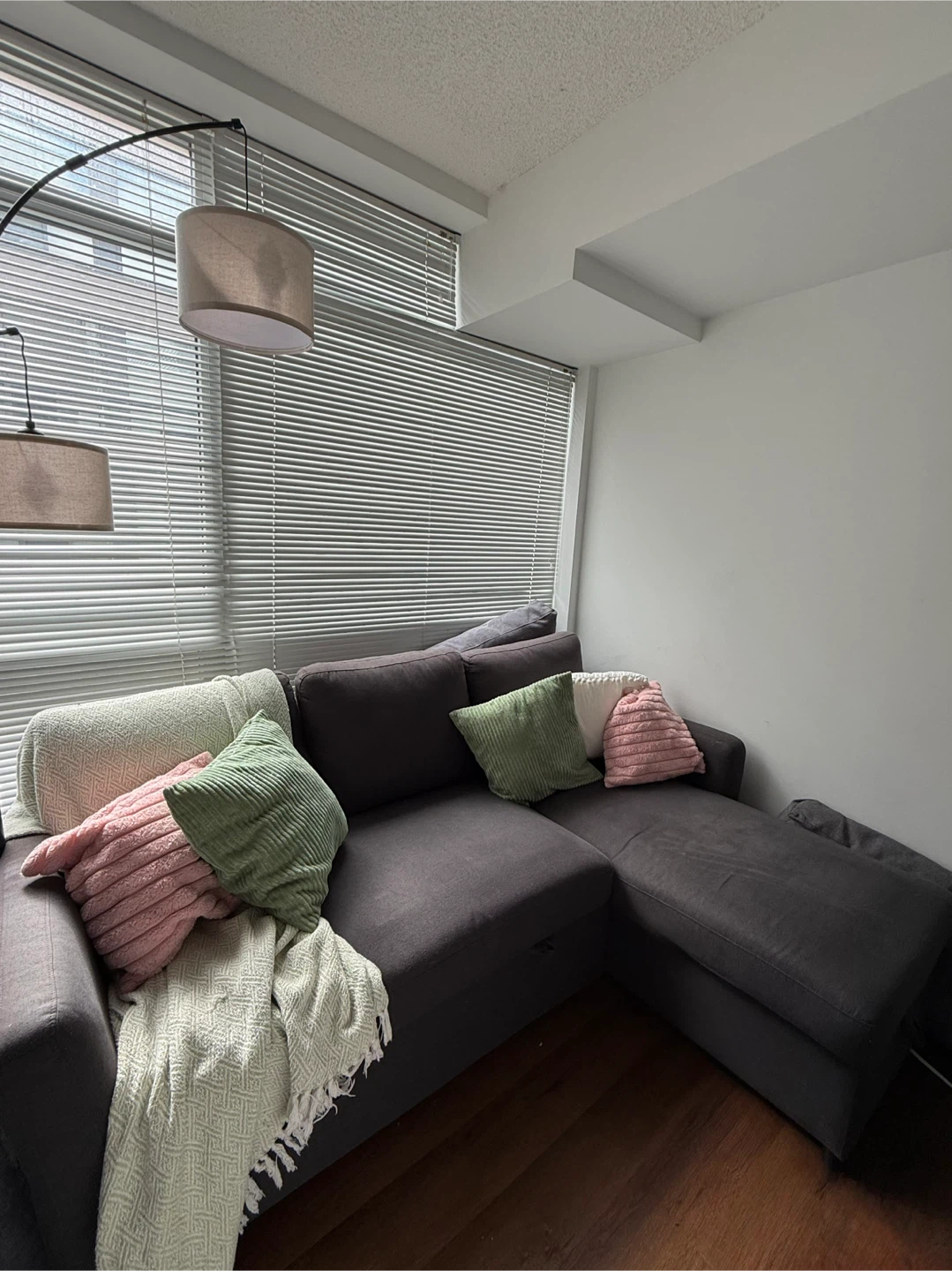 Grey Sectional Sofa bed with Storage