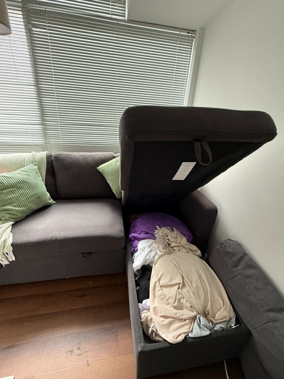 Grey Sectional Sofa bed with Storage - photo 2
