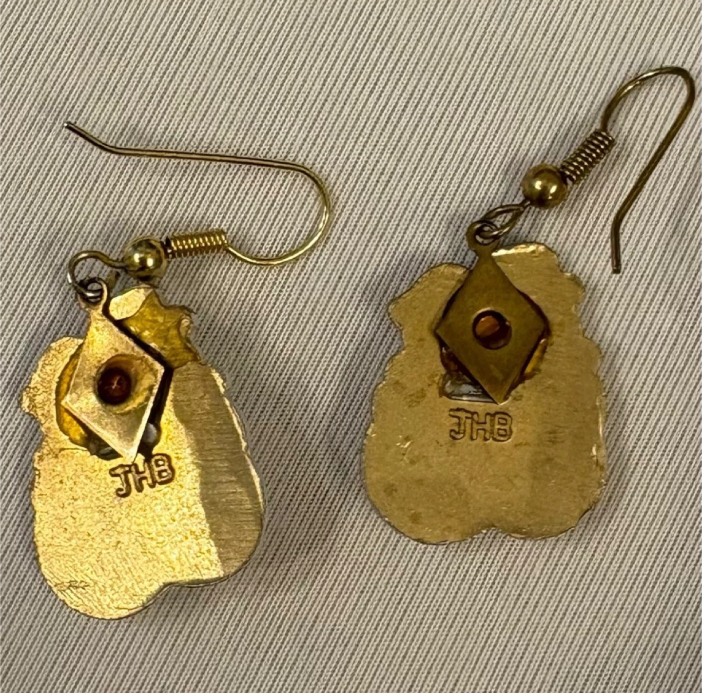Vintage Painted Enamel Snowman Dangle Earrings Christmas Holiday - photo 4