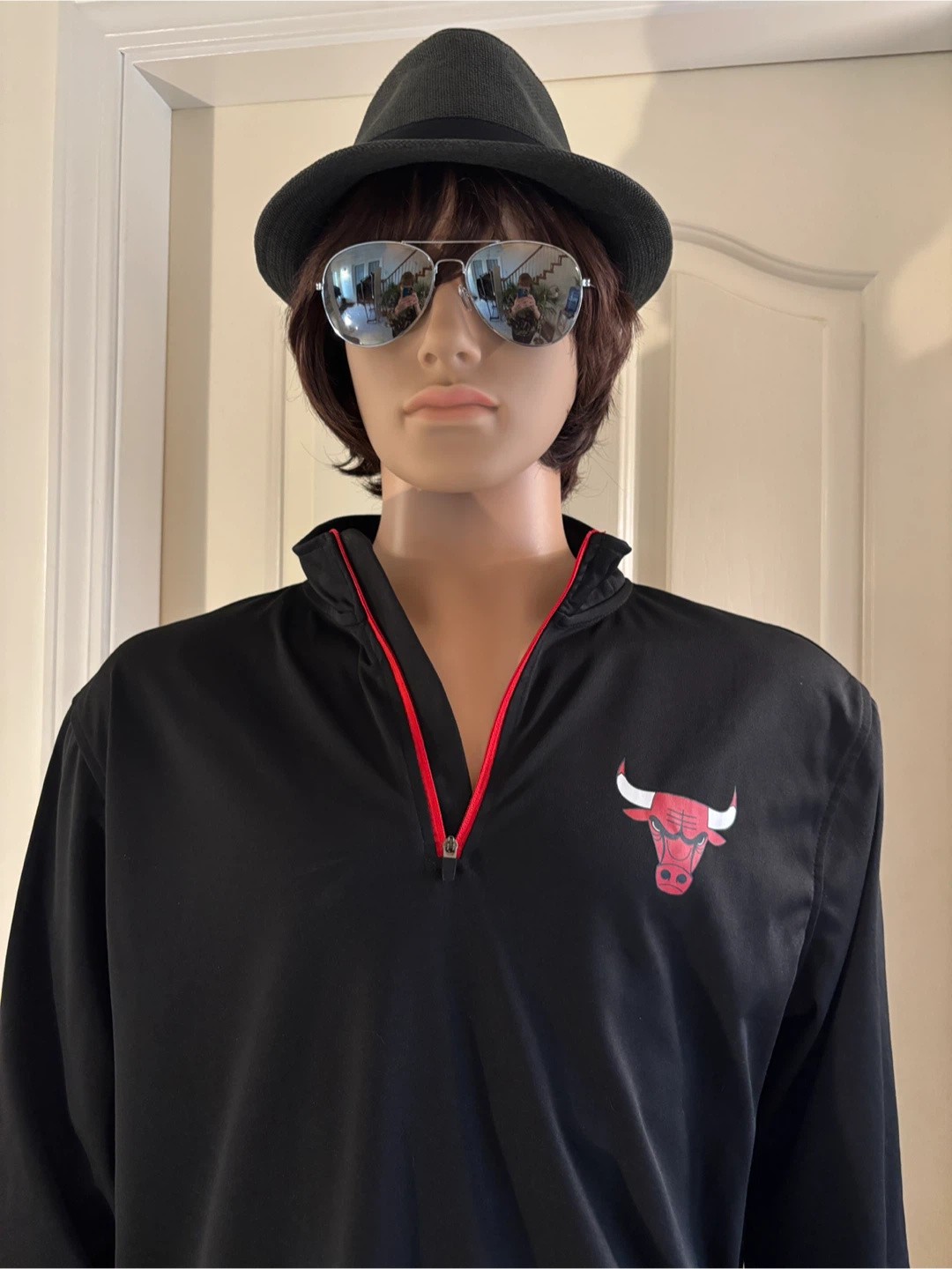 🏀 Chicago Bulls NBA Athletic Quarter-Zip Pullover - Size Large 🏀 - photo 2