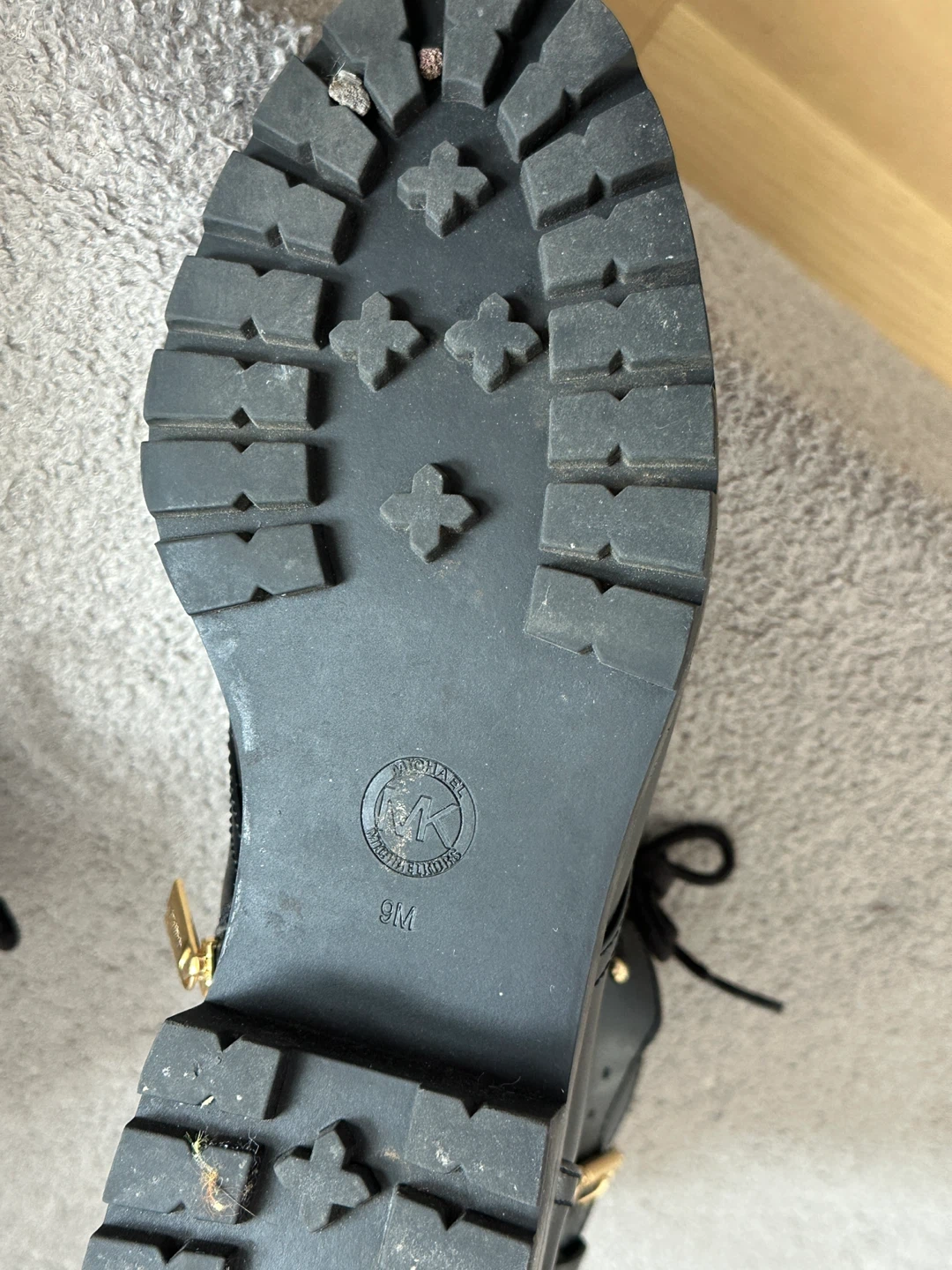 Michael Kors Black Leather Lace-Up Combat Boots - photo 4