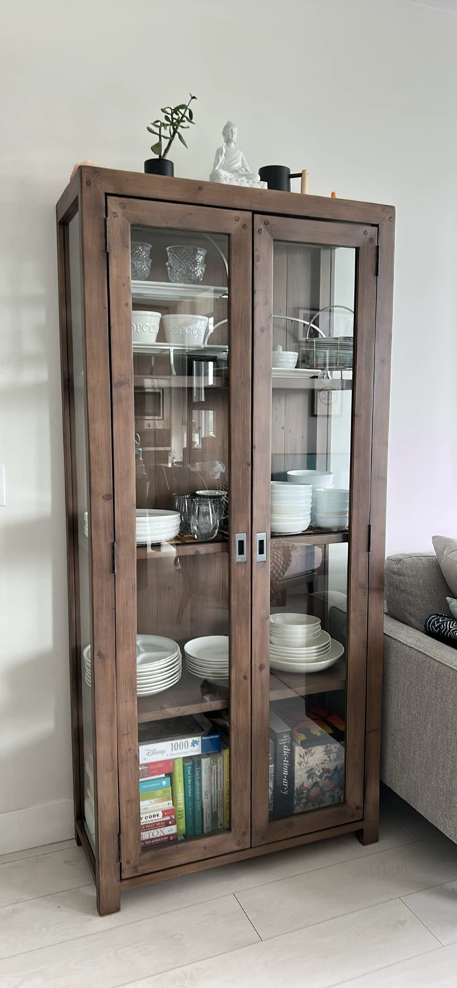 Reclaimed Wood Display Cabinet with Glass Doors - photo 4