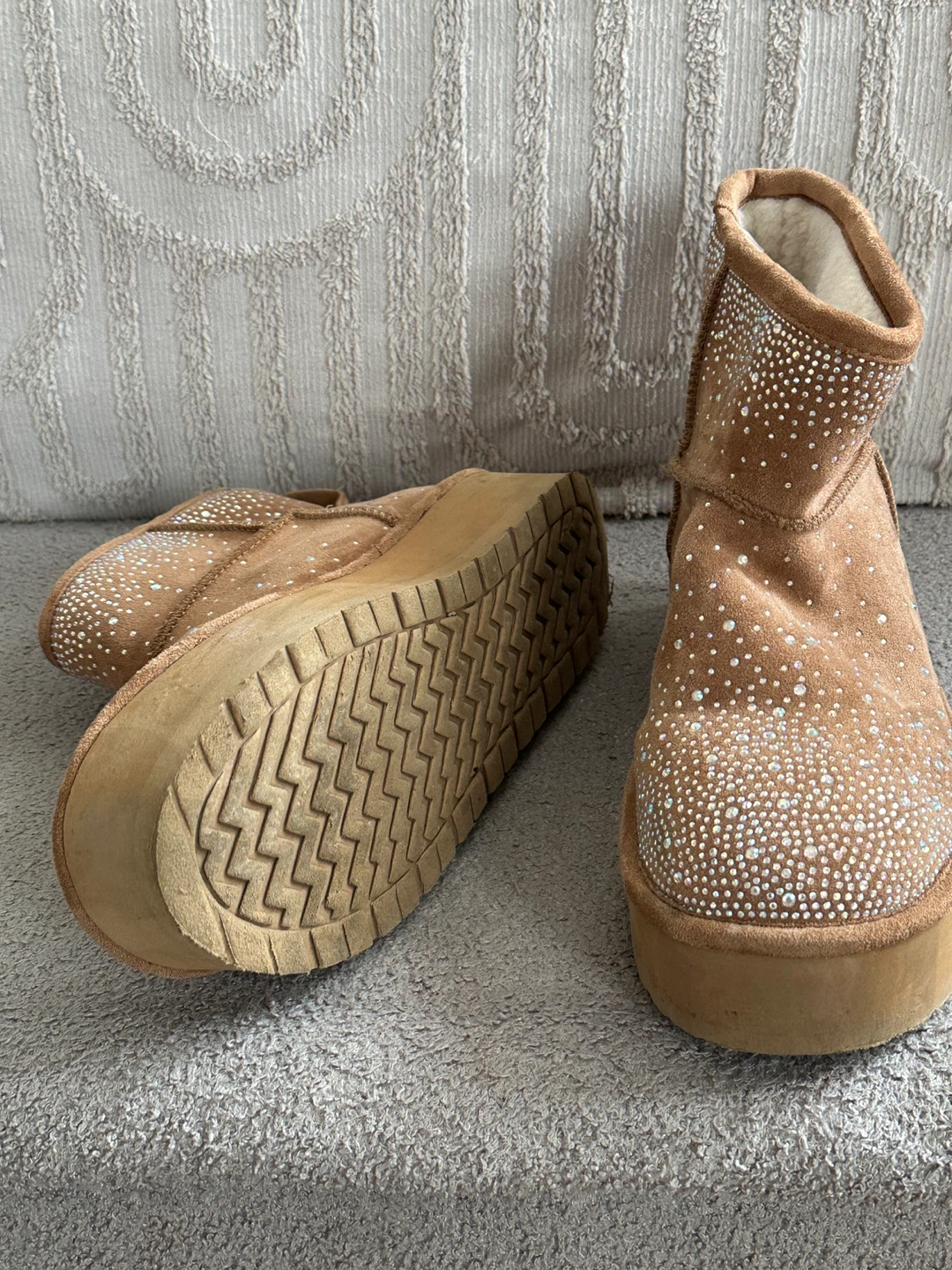 Madden Girl / Brown Embellished Platform Boots - photo 3