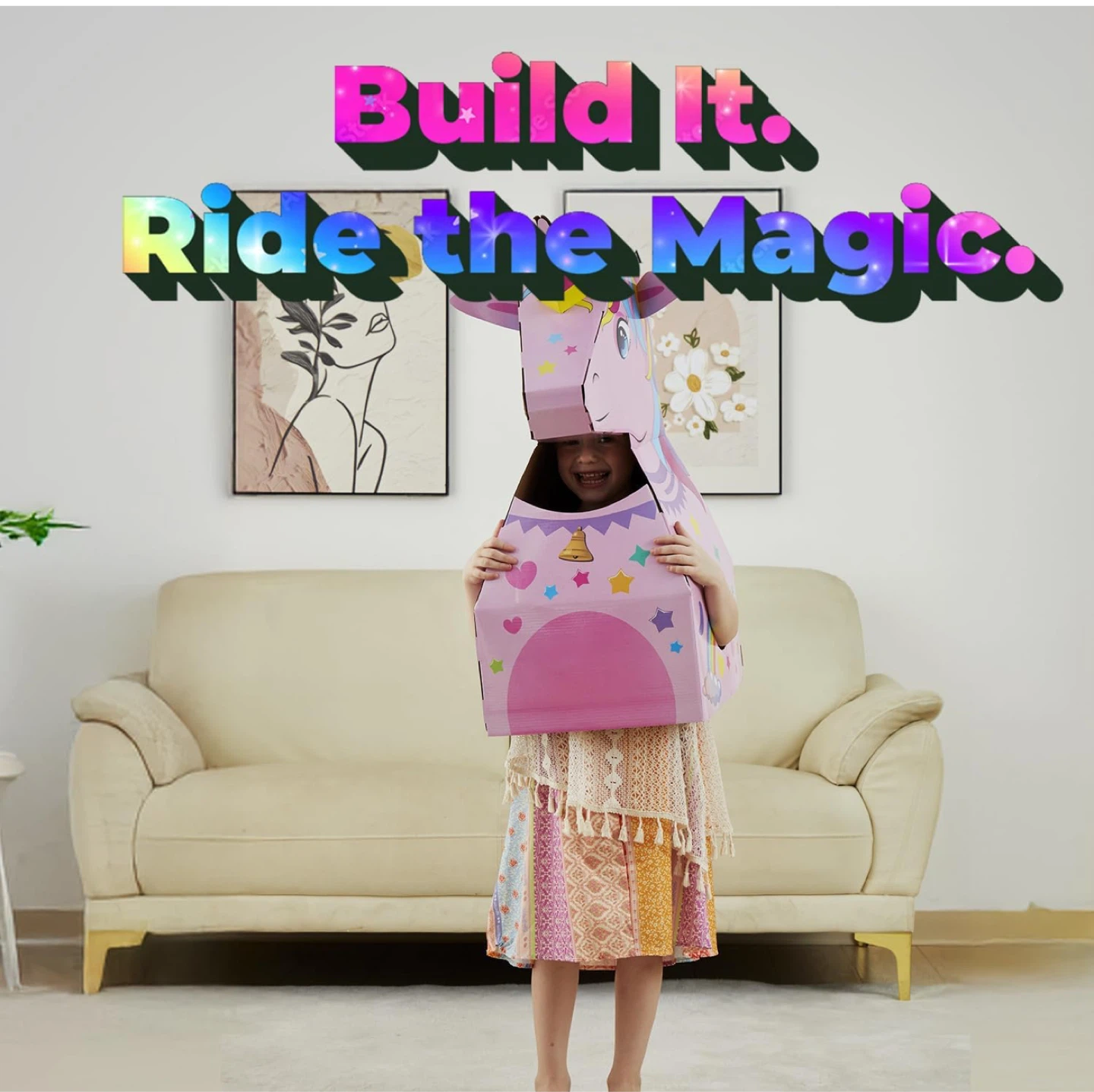 Olympe Store Kids Cardboard Unicorn Costume - photo 2