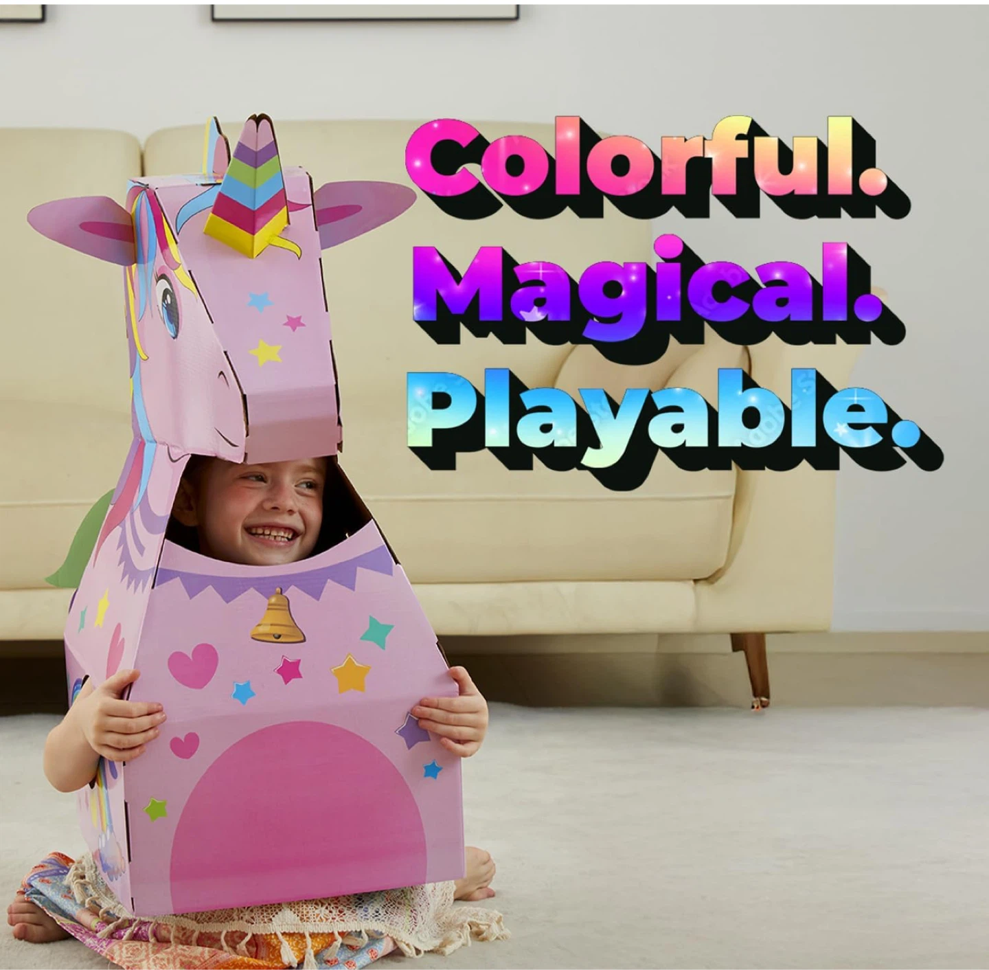 Olympe Store Kids Cardboard Unicorn Costume - photo 3