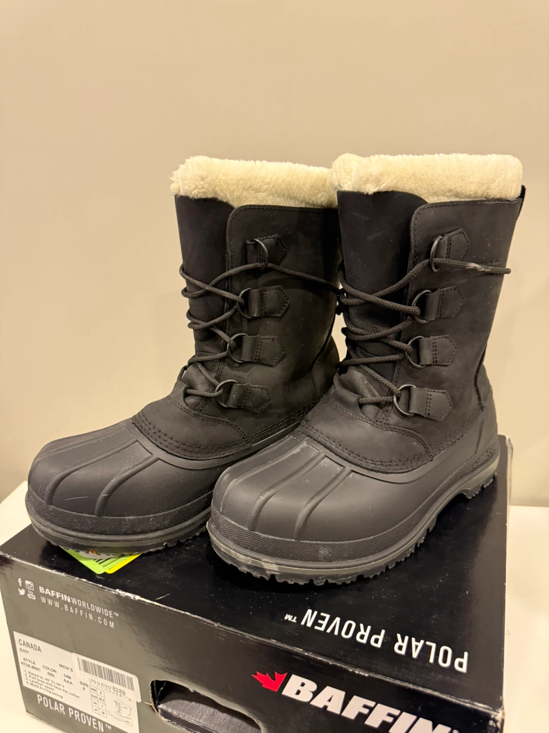 Baffin Men's Black Winter Boots Size 8 - photo 3