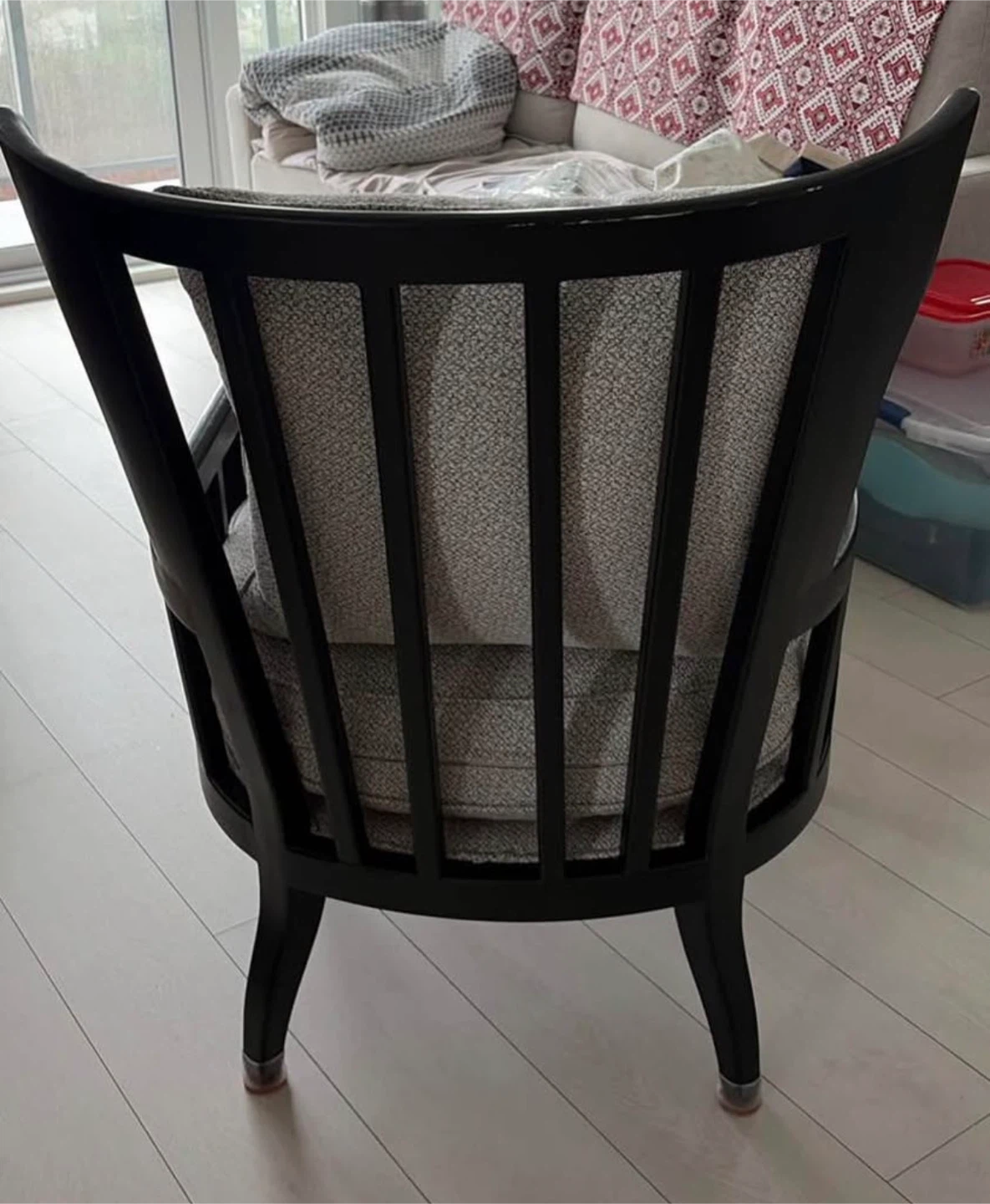 Black Accent Chair with Grey Upholstery - photo 3
