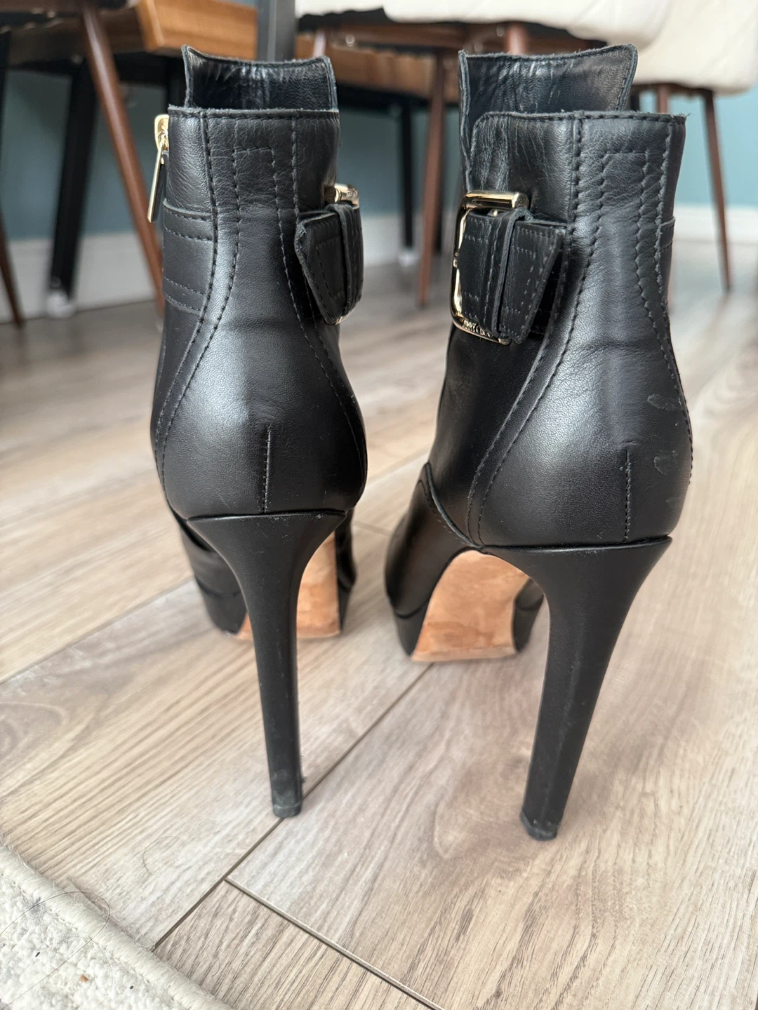 Jimmy Choo Black Leather Ankle Boots - photo 3
