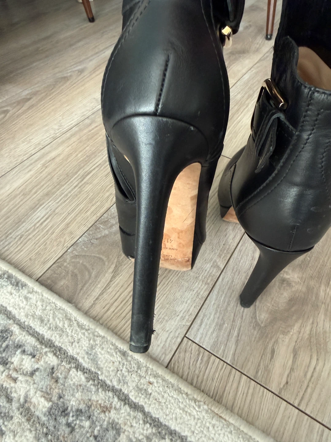 Jimmy Choo Black Leather Ankle Boots - photo 4
