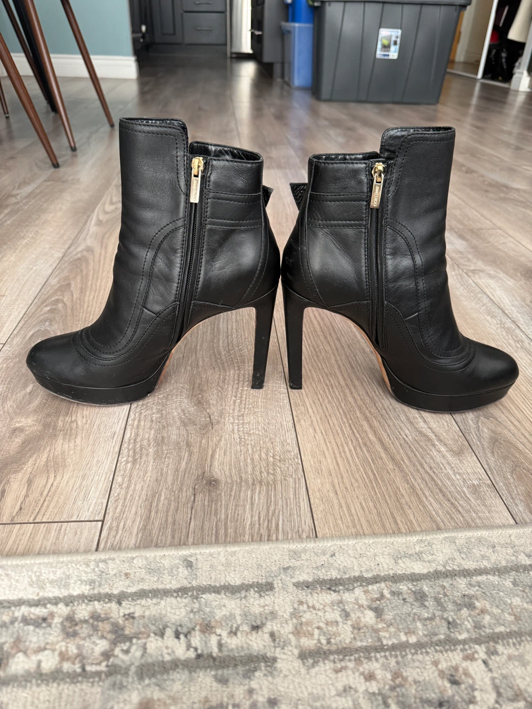 Jimmy Choo Black Leather Ankle Boots - photo 2