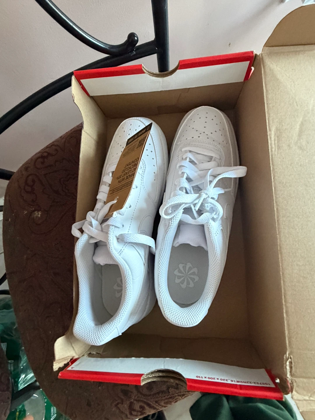 Nike Air Force 1 White Leather Sneakers - photo 4