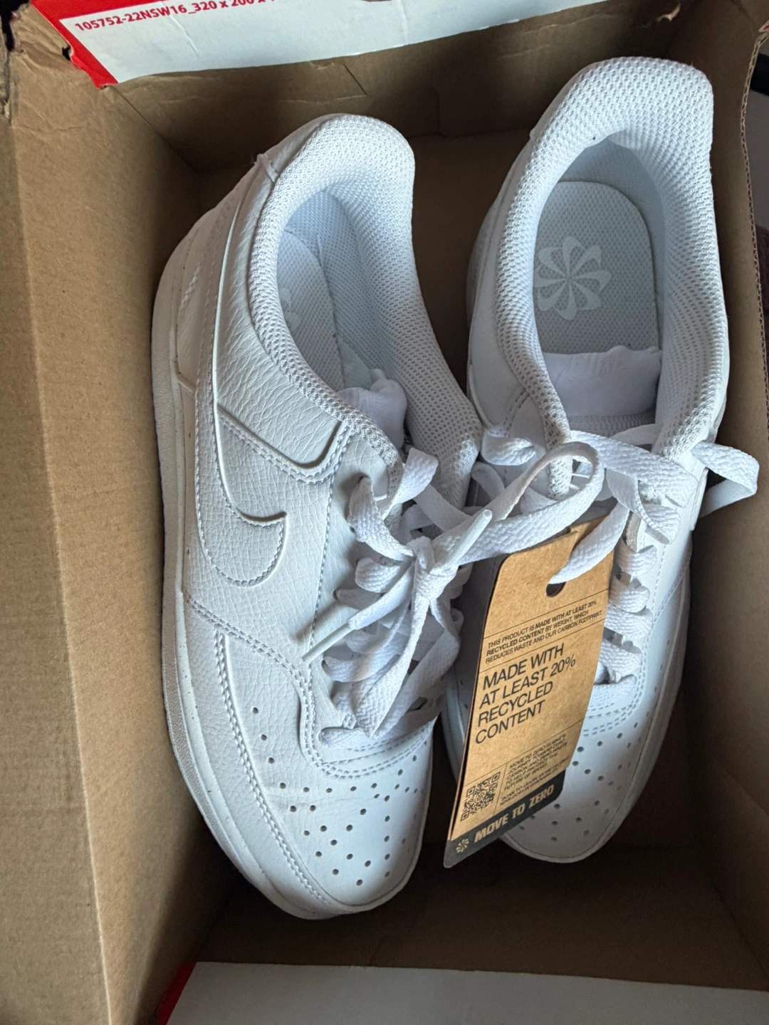 Nike Air Force 1 White Leather Sneakers - photo 3