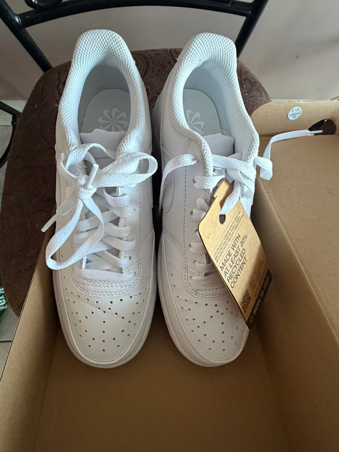 Nike Air Force 1 White Leather Sneakers - photo 5
