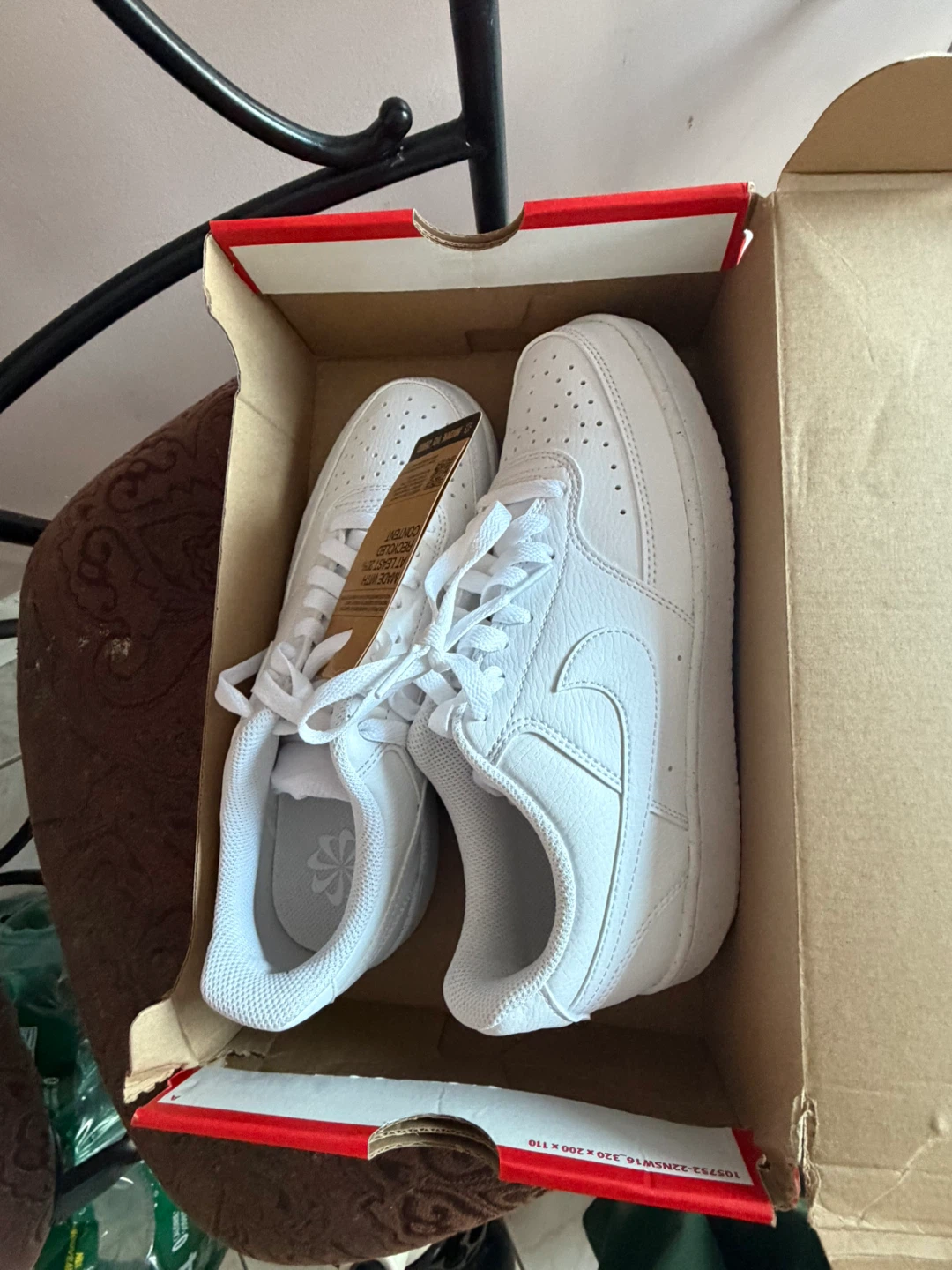 Nike Air Force 1 White Leather Sneakers - photo 2