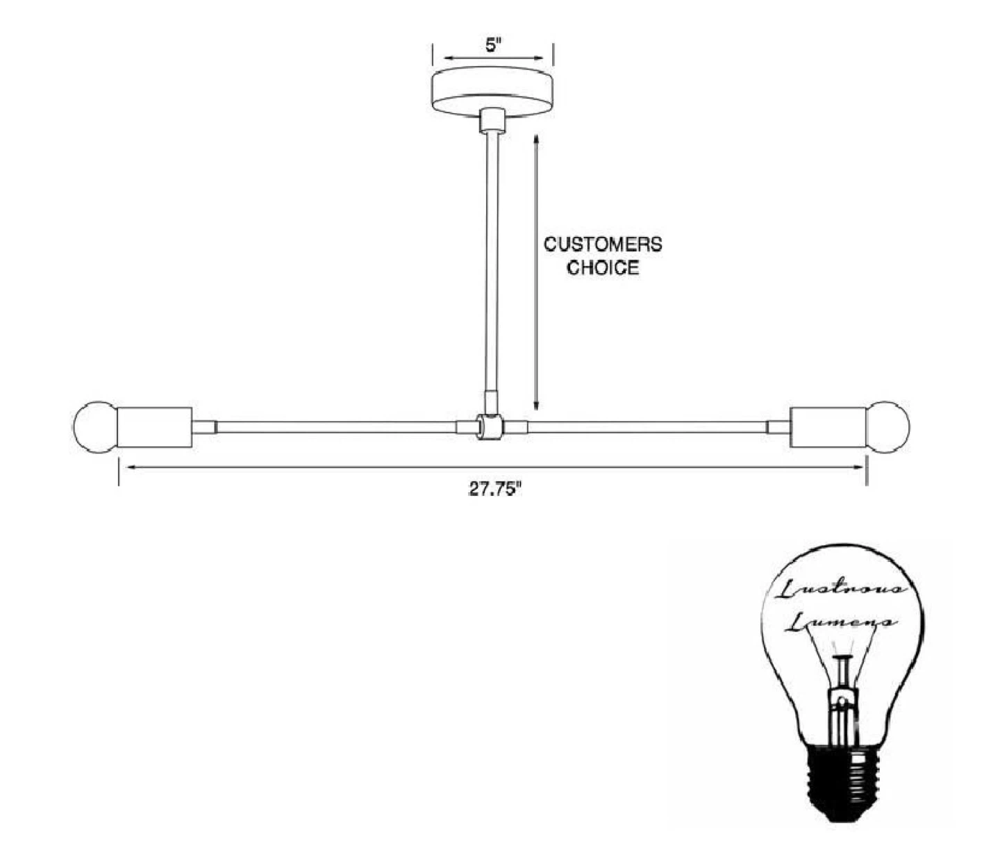 Lustrous Lumens Black 2-Light Chandelier - photo 2
