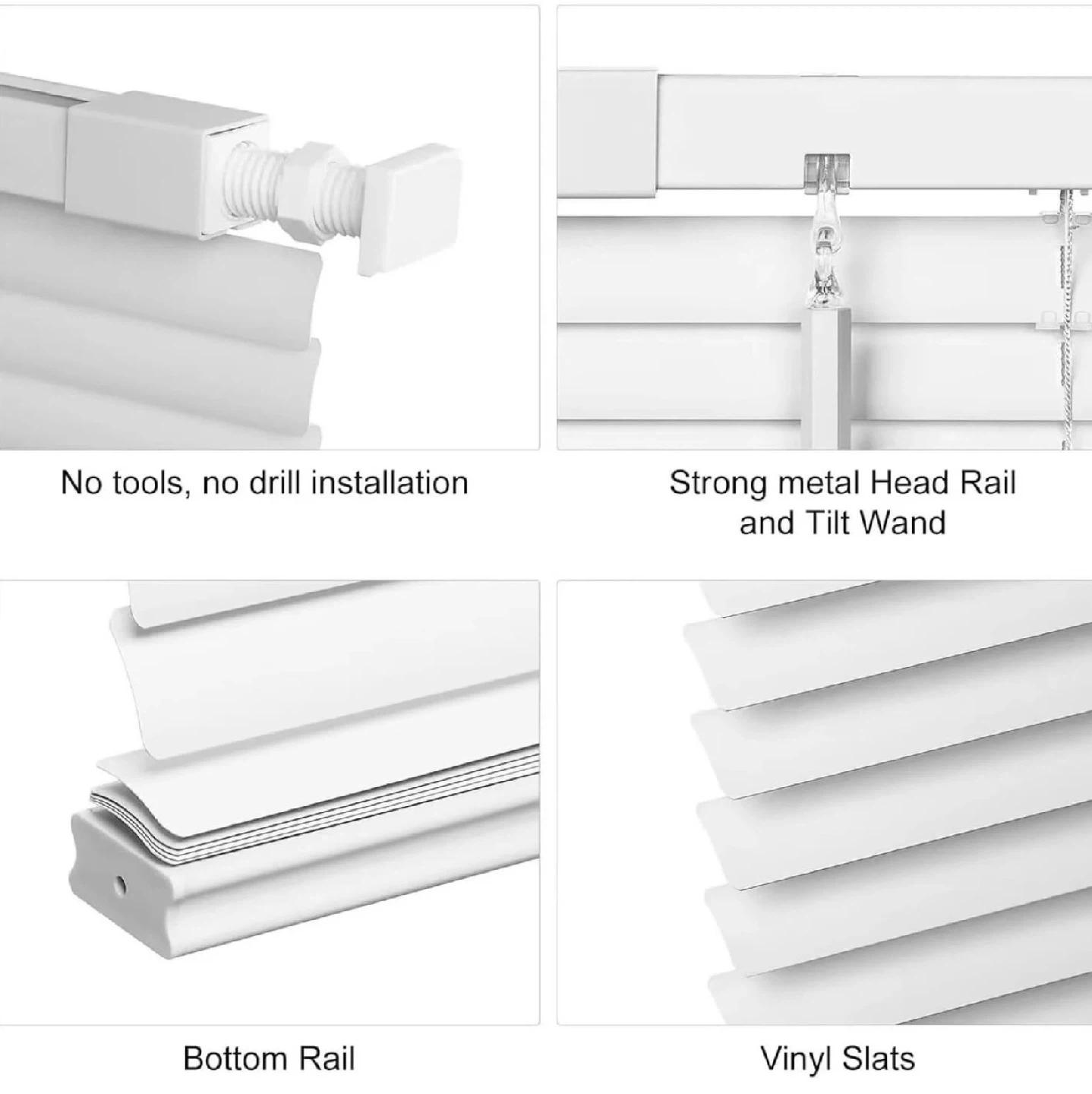 Myshade White Vinyl Horizontal Blinds 30" W x 48" H - photo 2