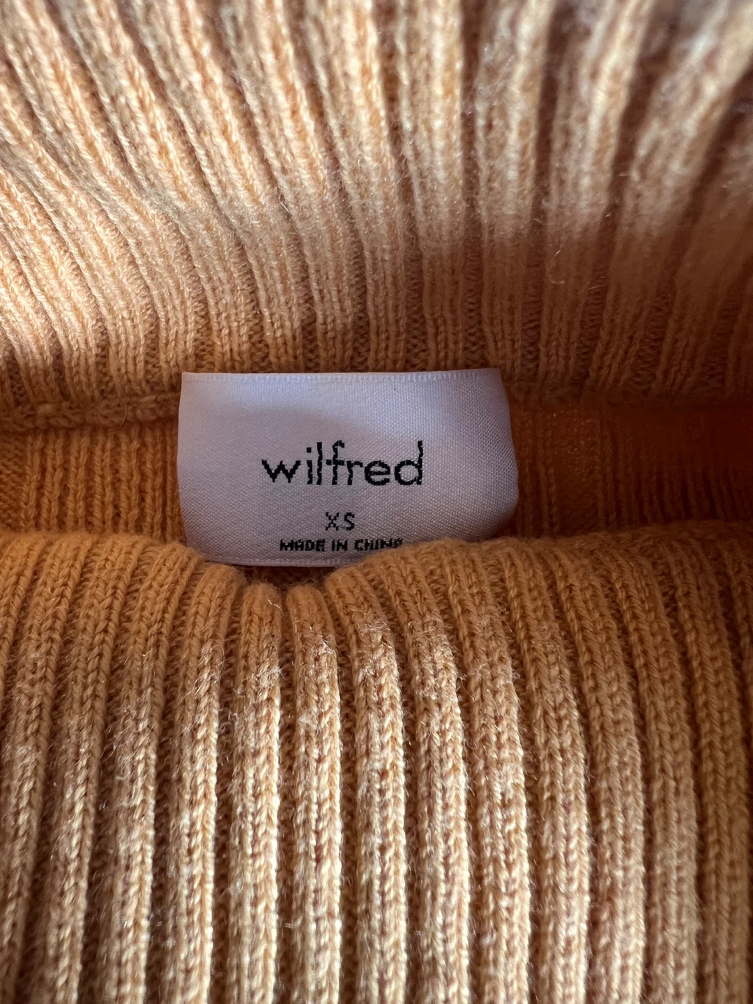Wilfred Yellow Ribbed Mock Neck Sweater