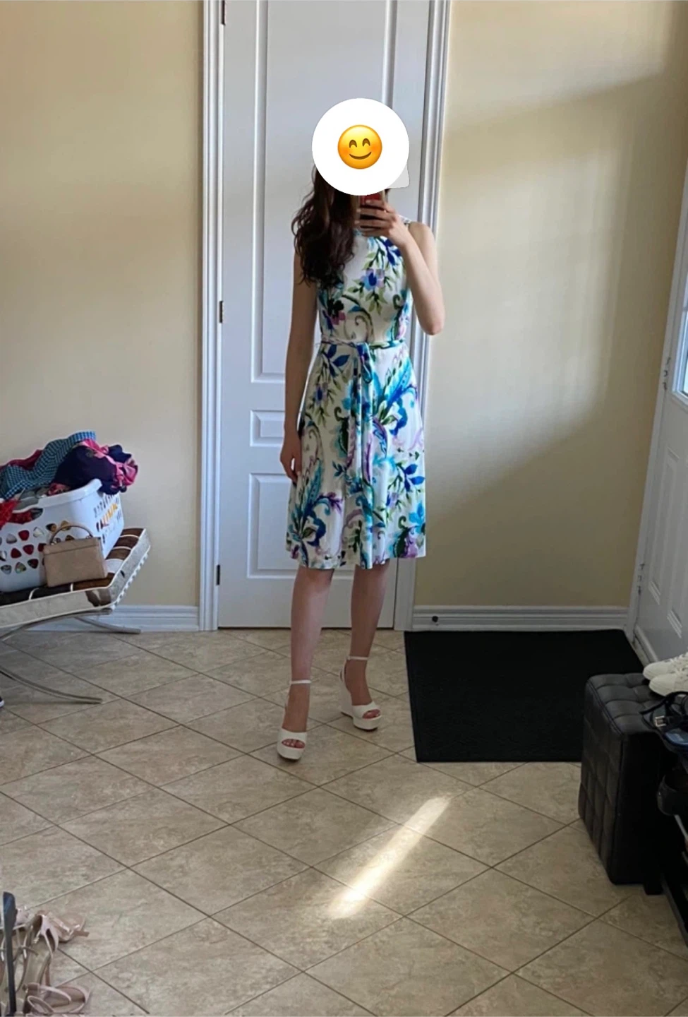 Lauren Ralph Lauren Floral Print Sleeveless Midi Dress
