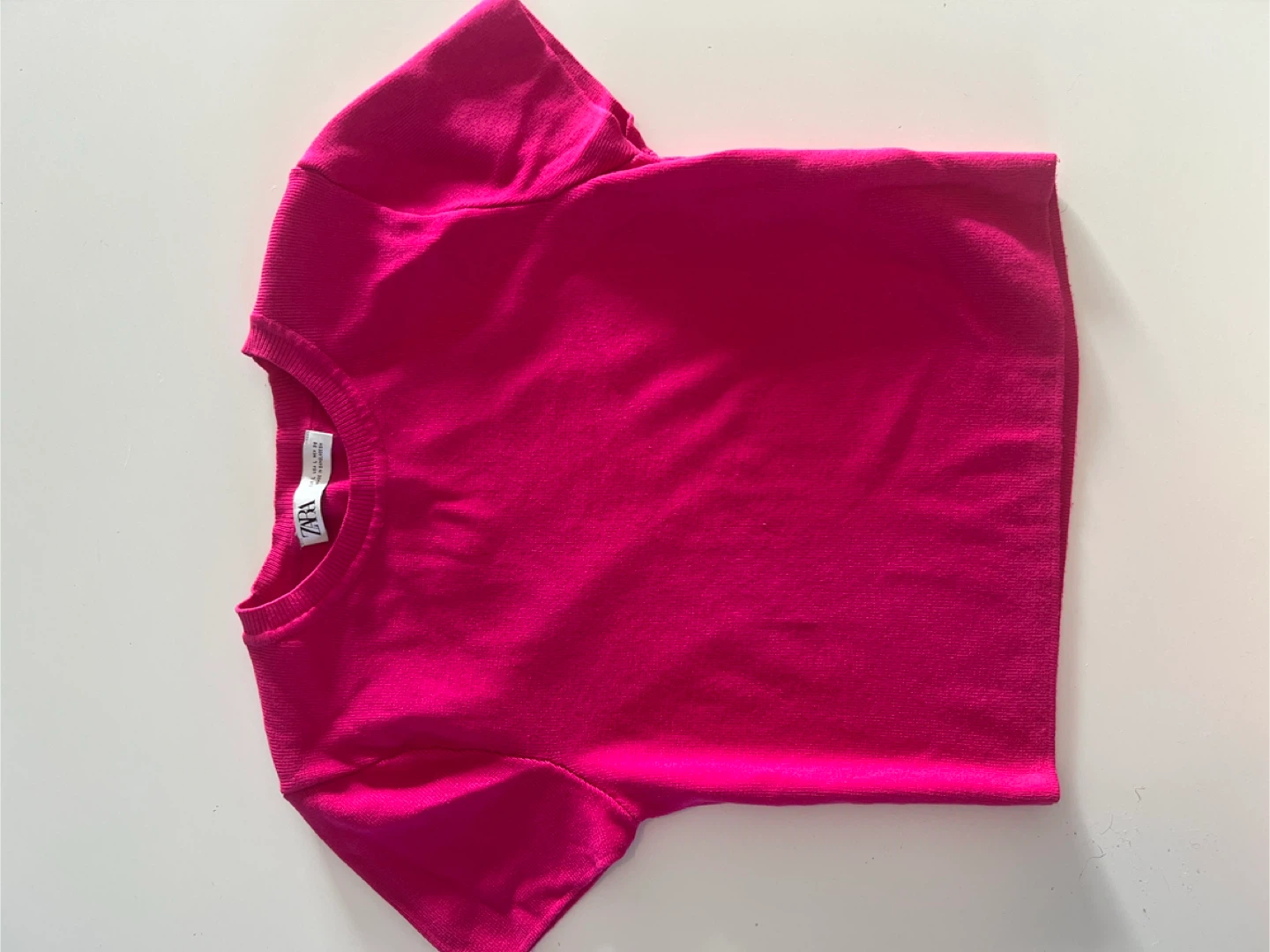 Zara Pink Cropped T-Shirt - Size L - photo 4