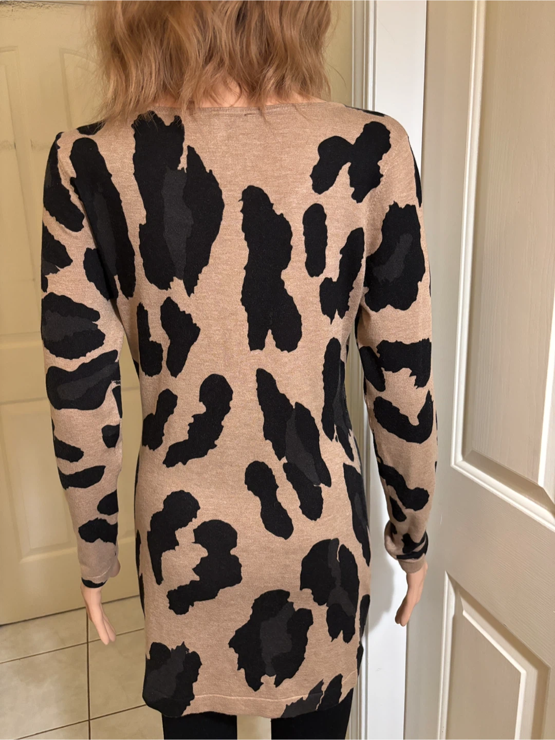 🖤 🤎 Women’s Black & Tan Long Sleeve Mini Dress - Size PM - photo 5