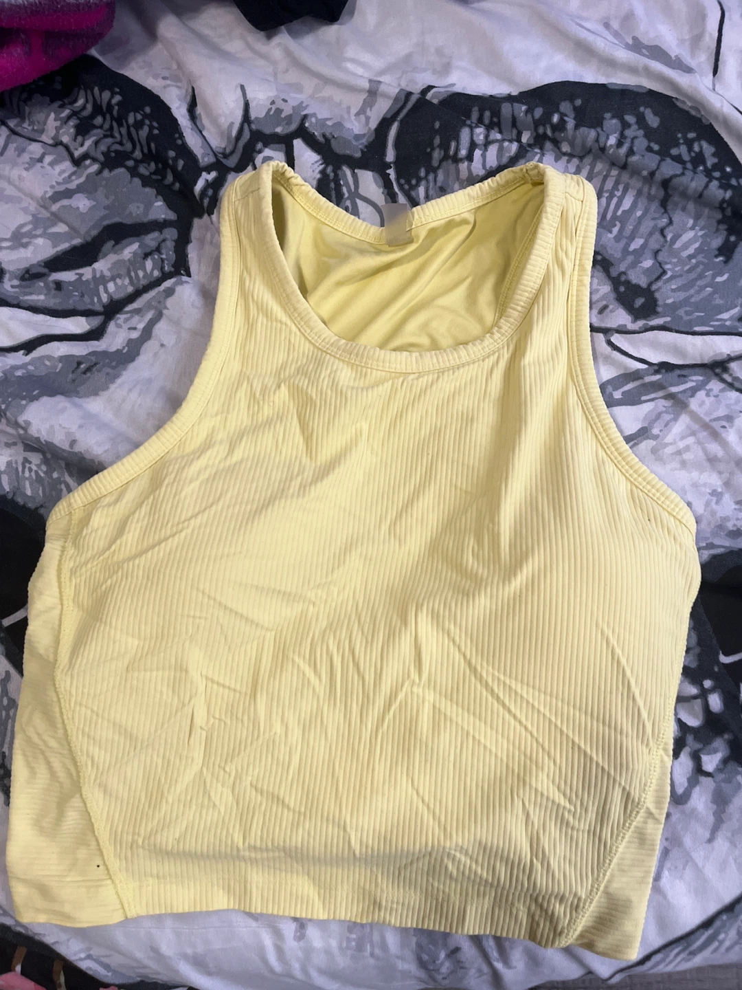 Yellow Ribbed Tank Top