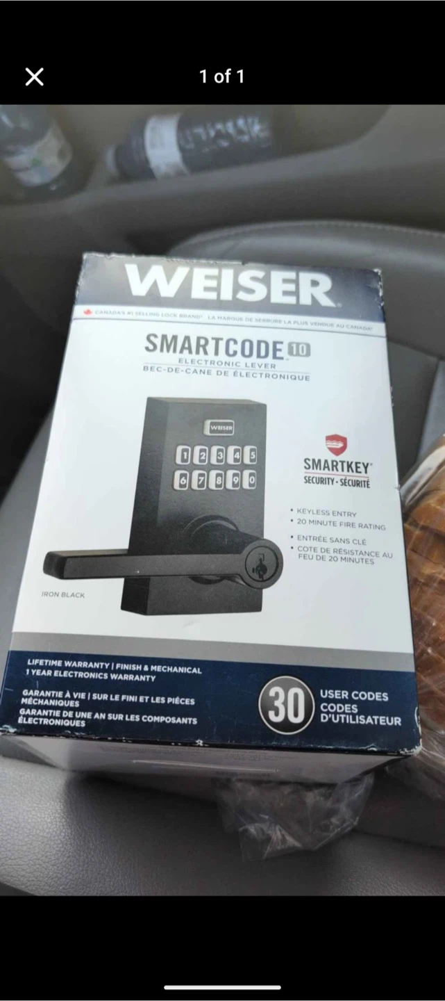 NEW Weiser SmartCode 10 Electronic Lever - Iron Black