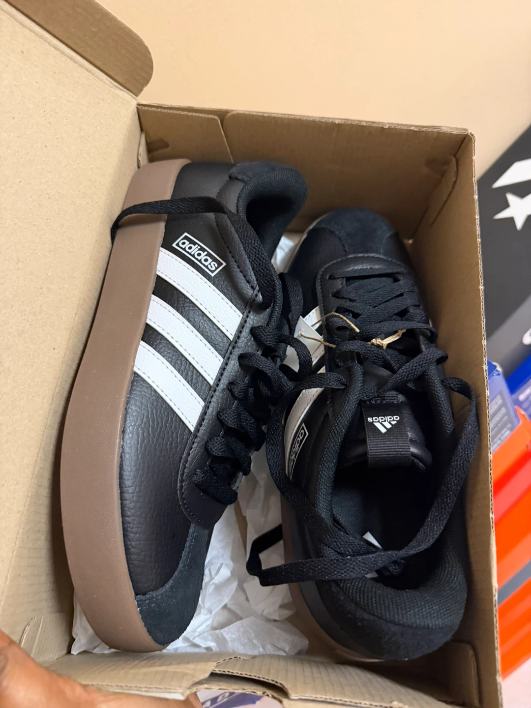 Adidas Black White Stripes Shoes - photo 2