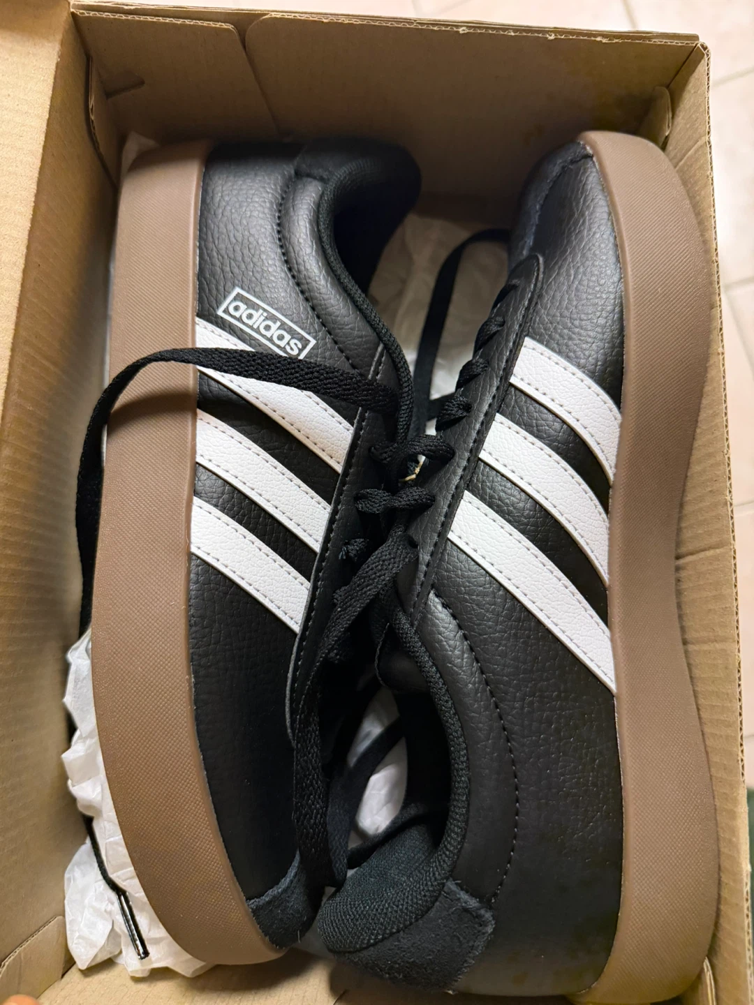 Adidas Black White Stripes Shoes