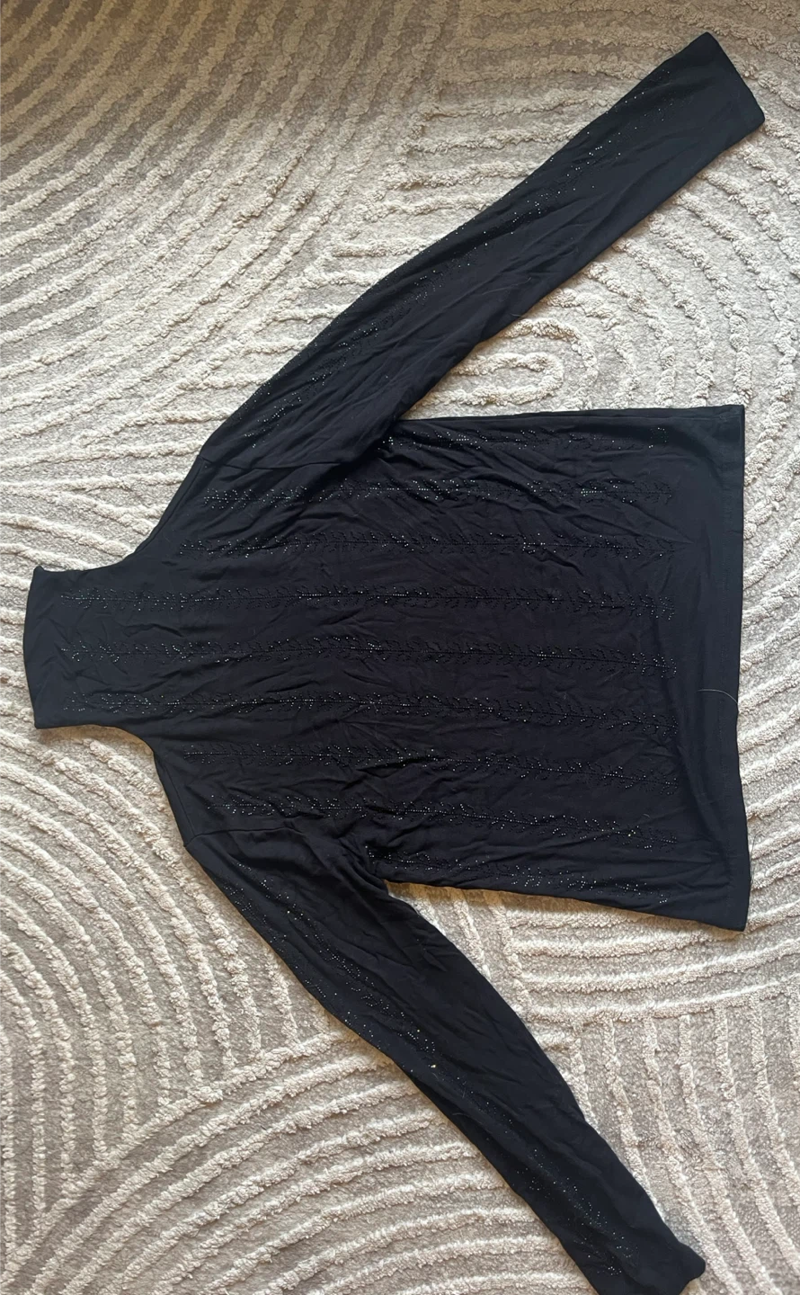 Black Long Sleeve Turtleneck with Sparkle Detail - photo 2