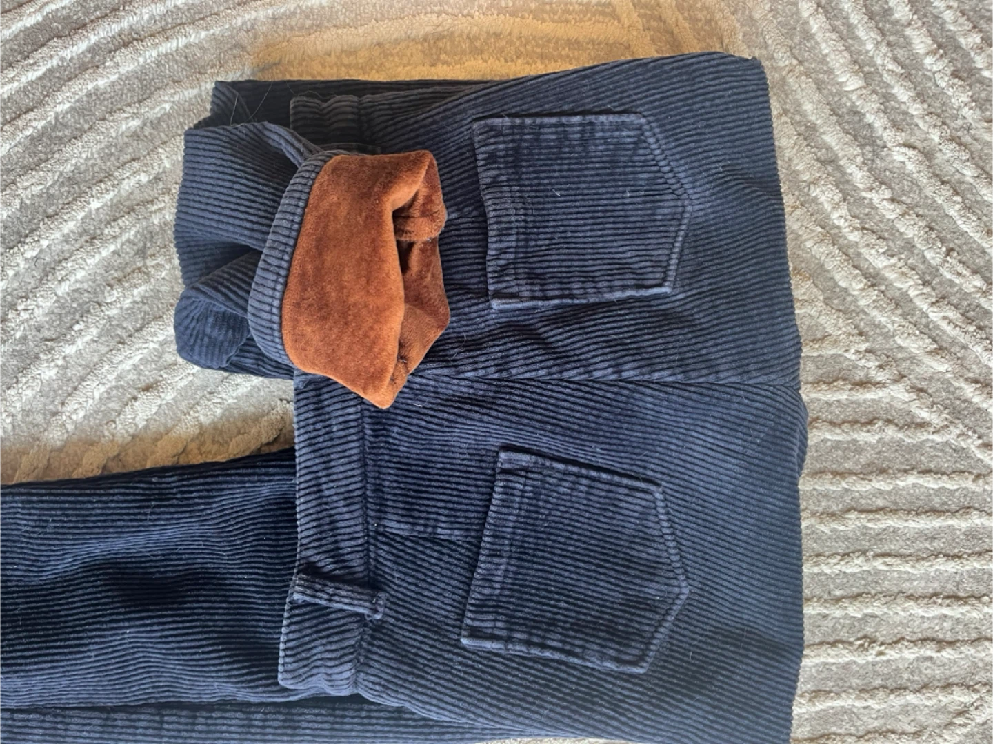 Navy Blue fleece Corduroy Pants - photo 2