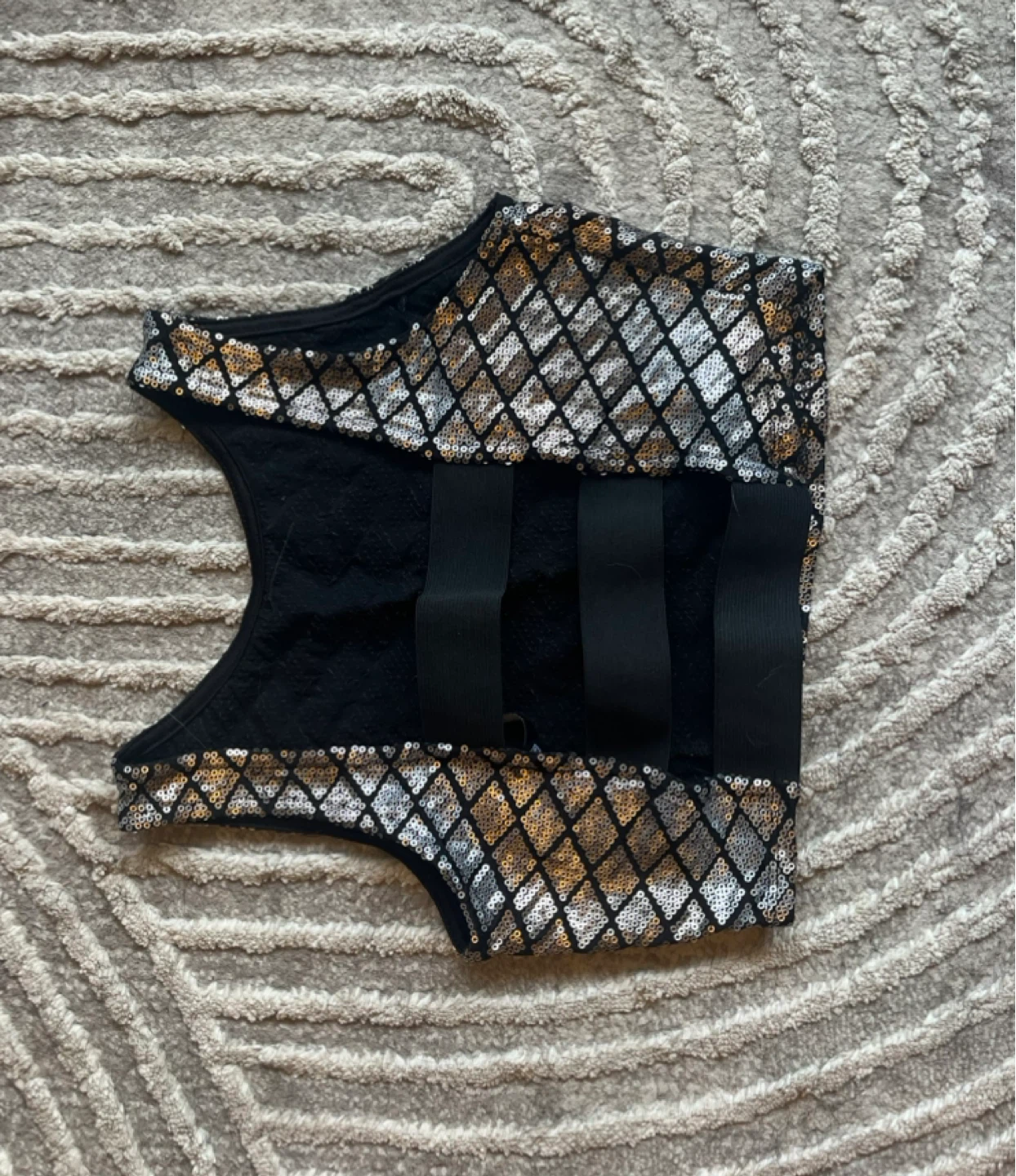 Two tone Sequin Embellished Crop Top - small - photo 2