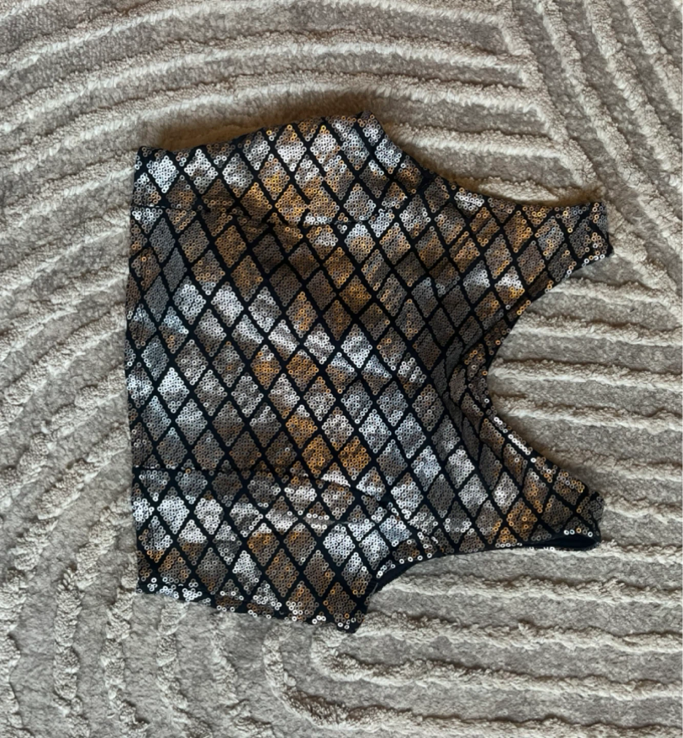 Two tone Sequin Embellished Crop Top - small