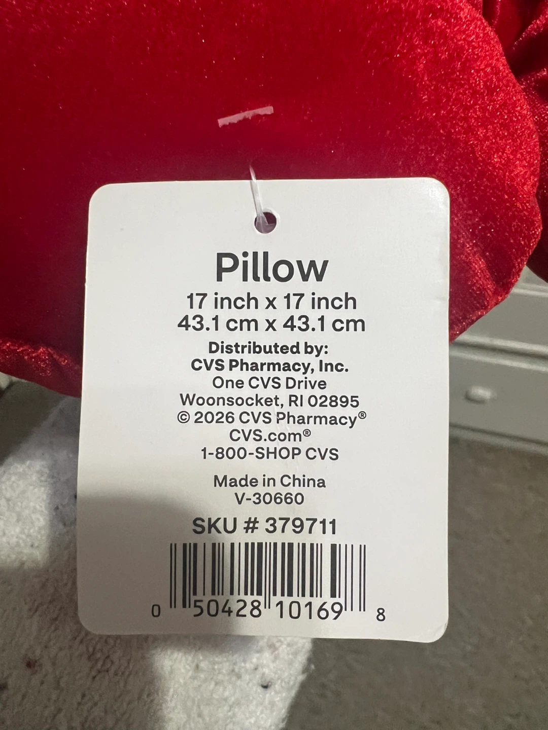 Red Rose Flower Pillow - 17 inch - photo 2