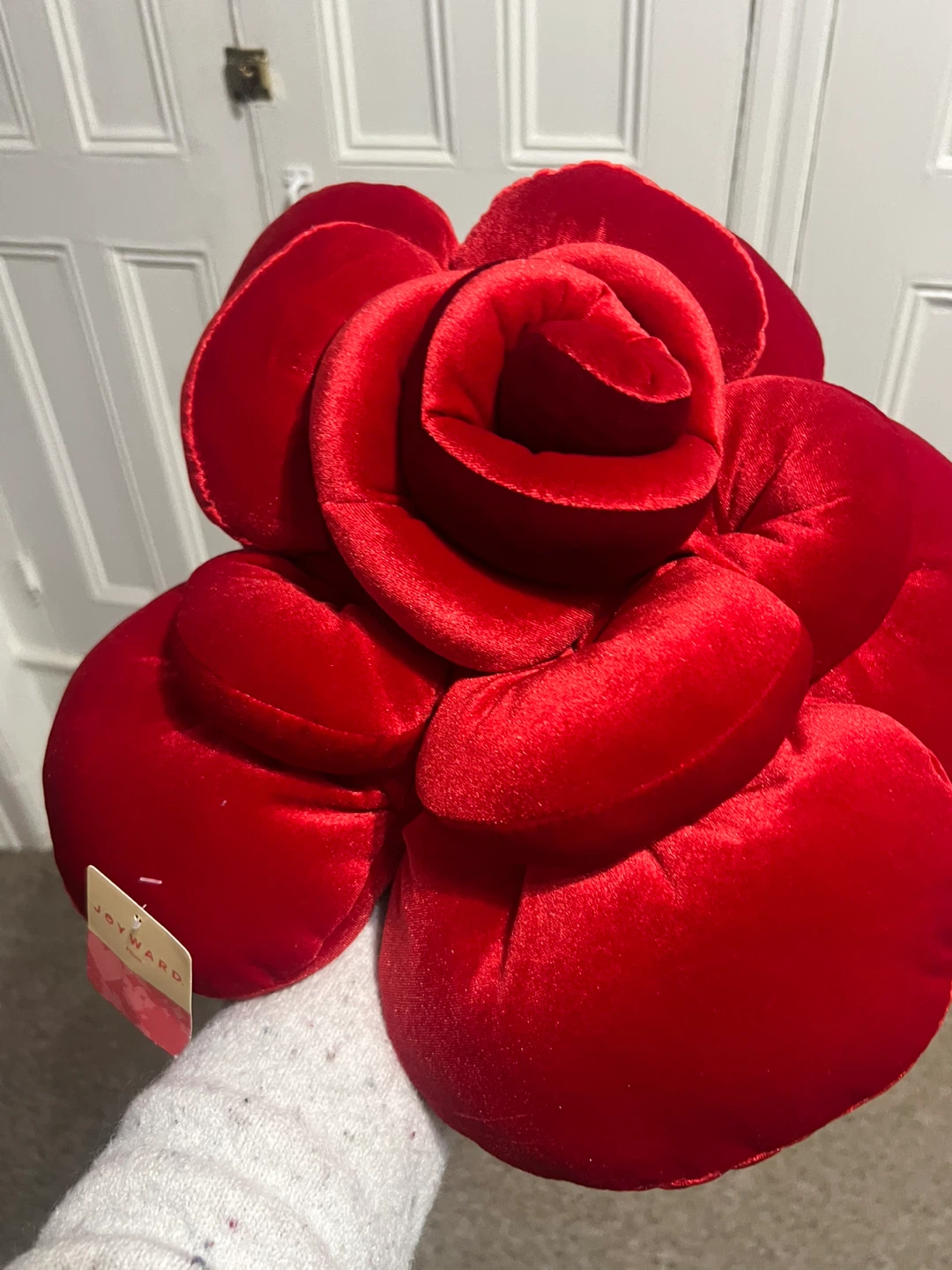 Red Rose Flower Pillow - 17 inch