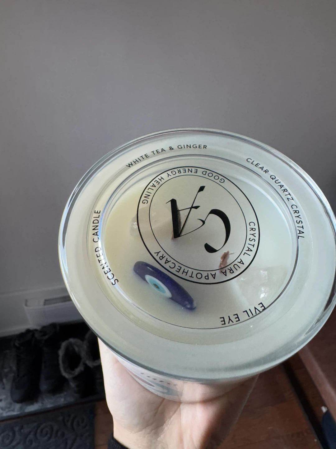 Crystal Aura White Tea & Ginger Soy Wax Scented Candle - photo 2