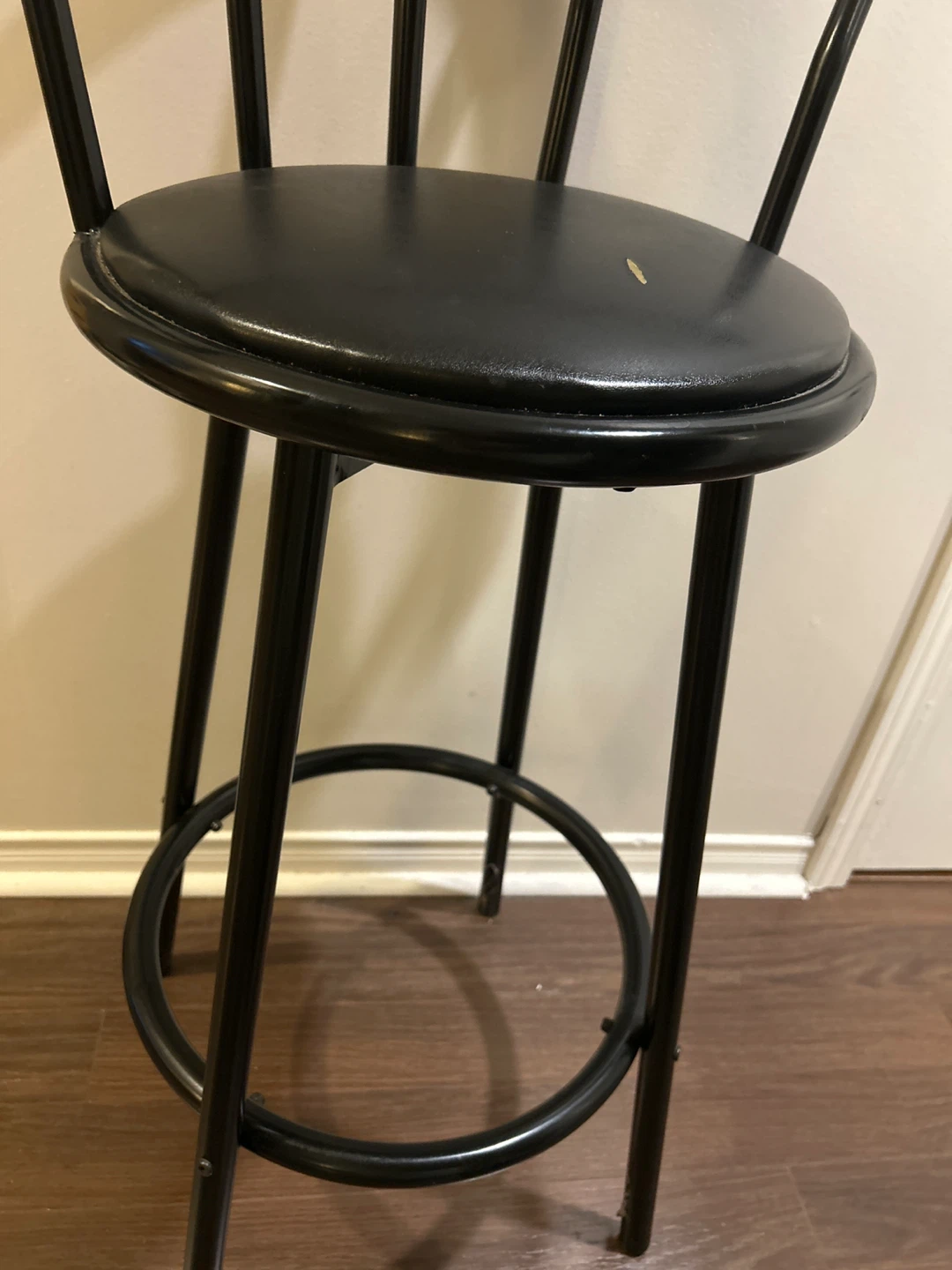 Black Bar Stool with Back - photo 2