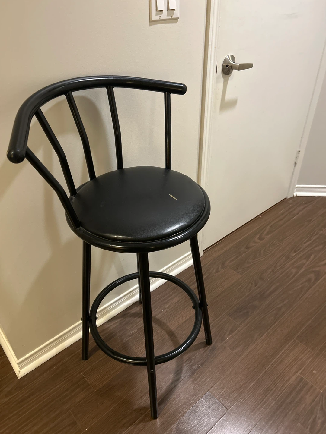 Black Bar Stool with Back
