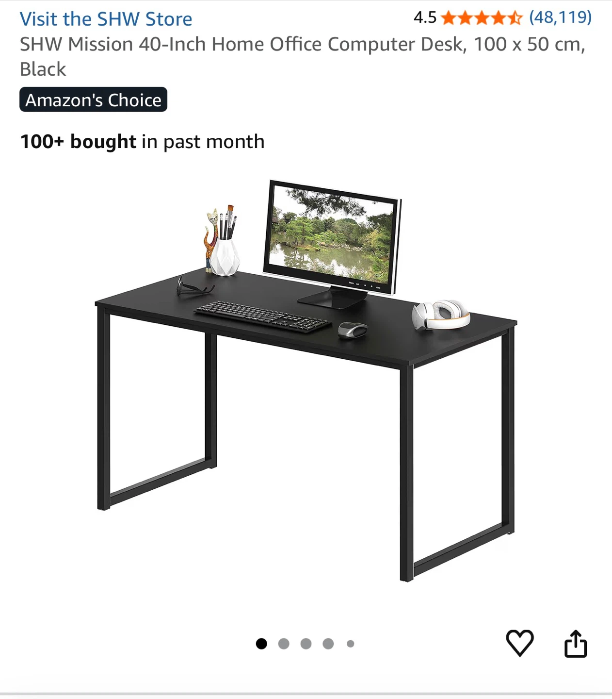 SHW Mission 40-Inch Home Office Computer Desk - photo 4