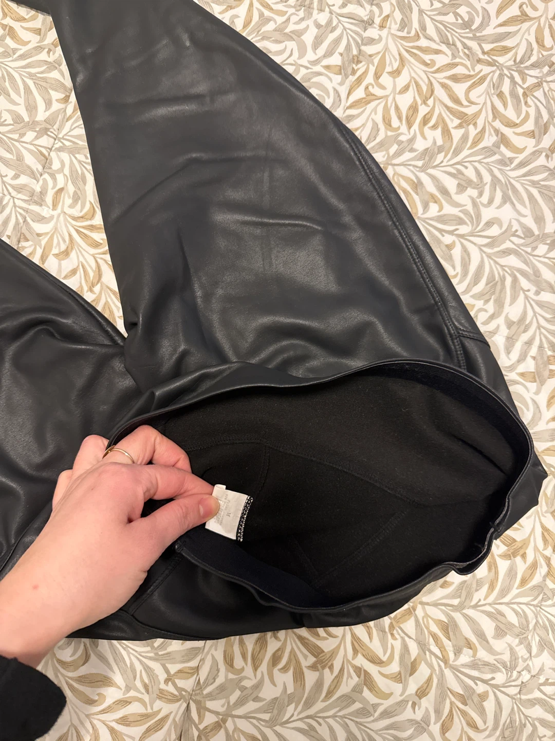 Black Faux Leather Leggings - Size M - photo 3