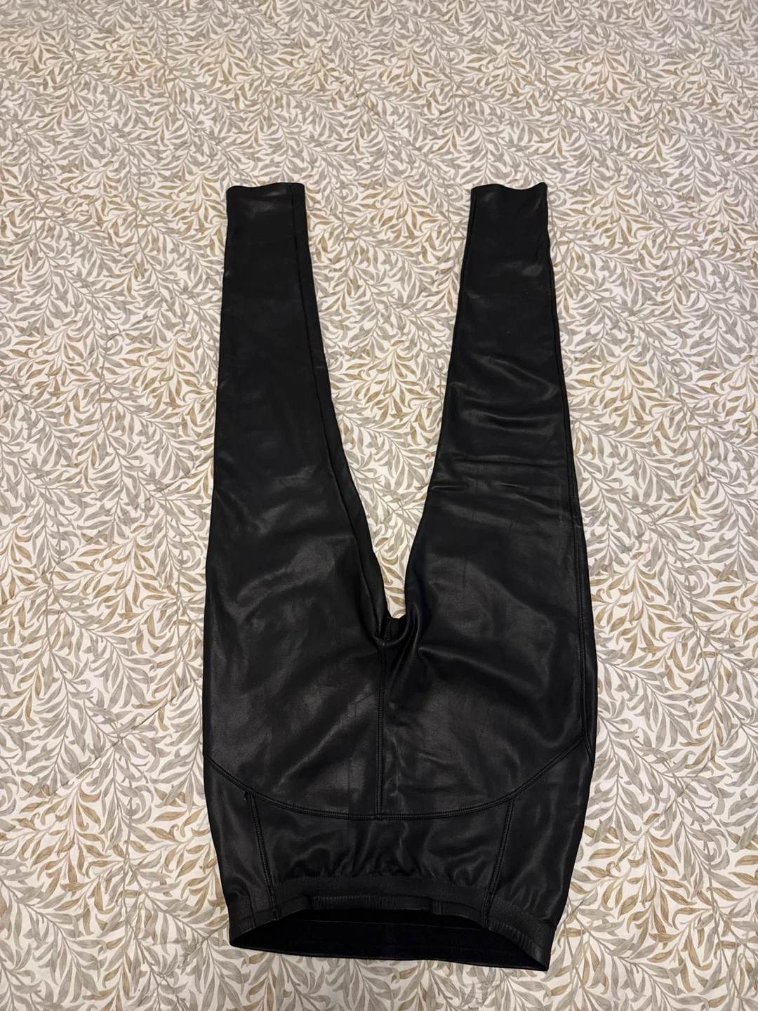 Black Faux Leather Leggings - Size M