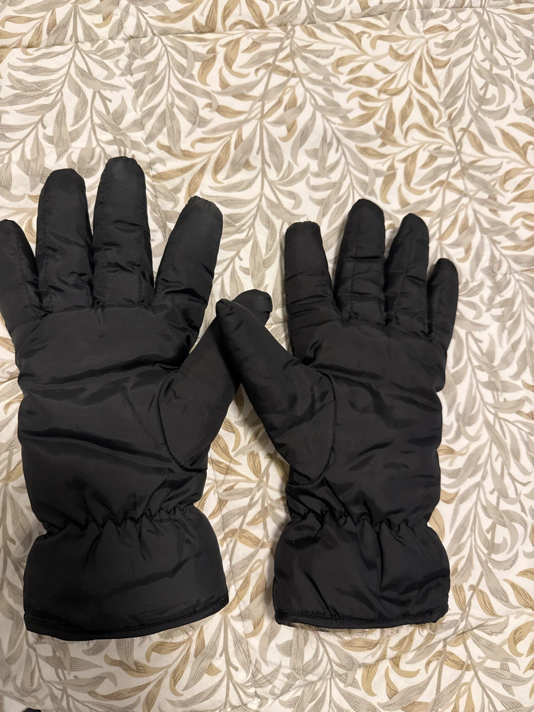 Black Puffy Mittens with Faux Fur Trim and Bows - photo 2