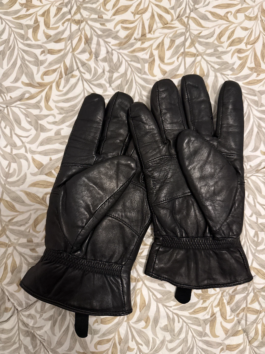 Black Leather Gloves with Zipper Detail - photo 2